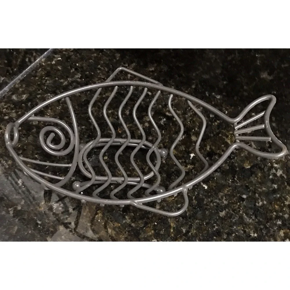 Fish Shaped Fruit Bread Basket Rack‎ Oval Metal Bowl Centerpiece Pewter